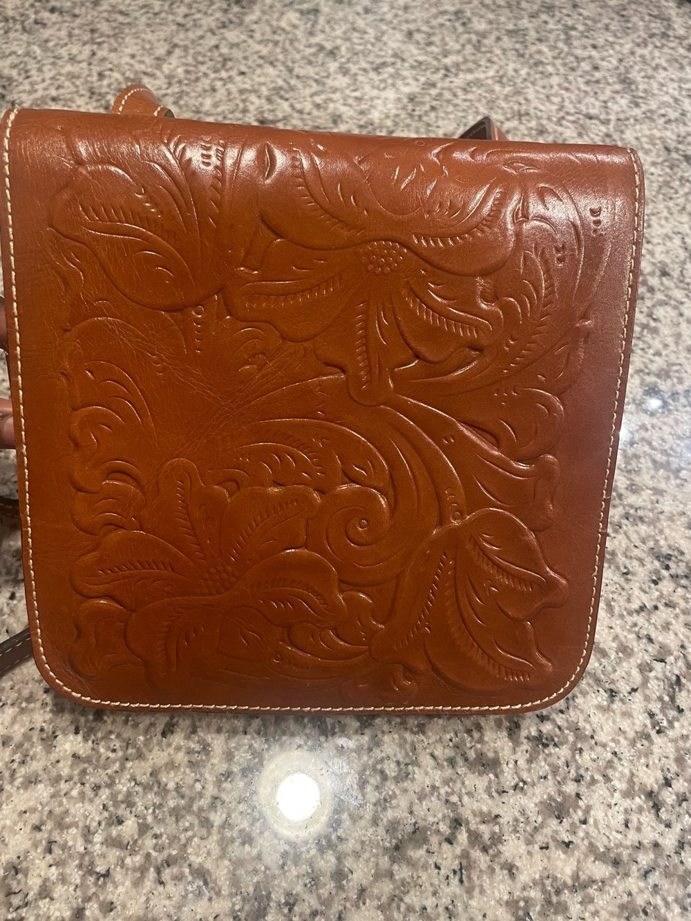Patrica Nash Embossed Leather Crossbody Bag - Brown